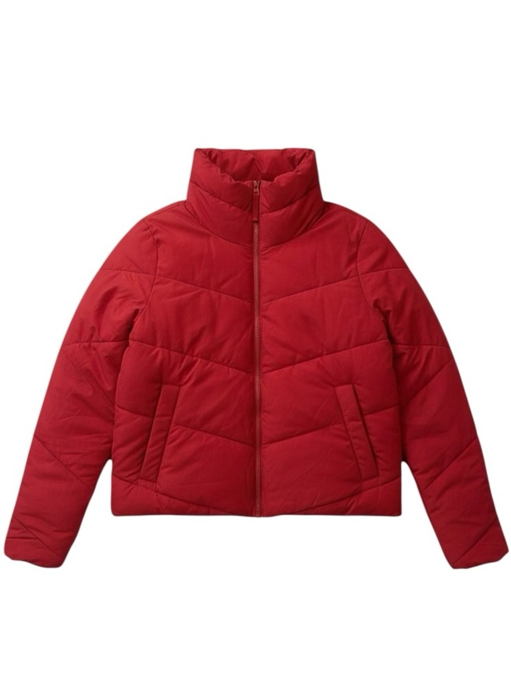 ABERCROMBIE & FITCH red high collar puffer coat jacket size Medium
